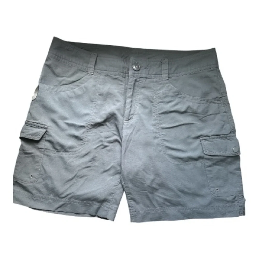 Columbia Gray Omni-Wick Performance Shorts Cargo Hiking Multi Pocket Activewear - Picture 1 of 11